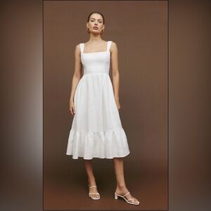 NWT Reformation Buccatini Linen White Dress